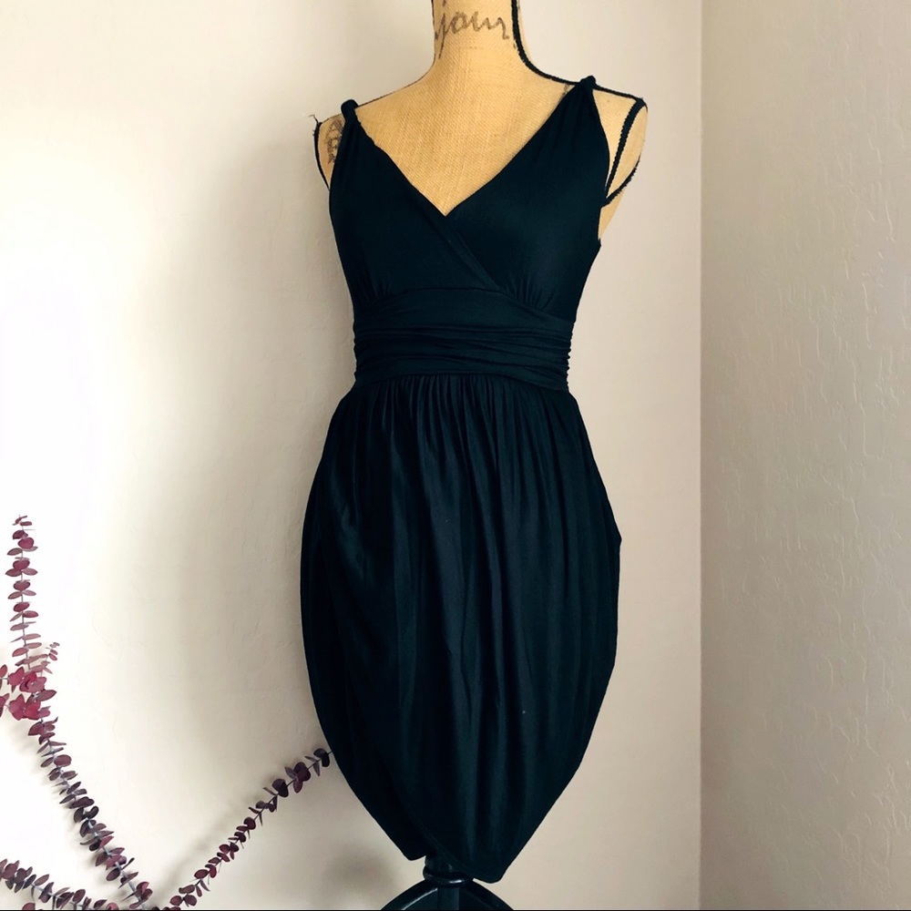 Mai Tai Hottie Black Midi Dress NWT S
